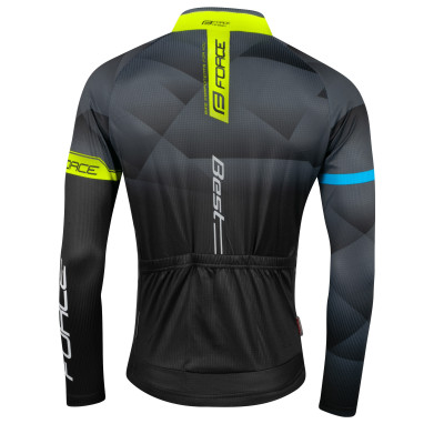 Dres FORCE BEST -dlhý rukáv, XXL čierno/fluo
