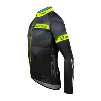 Dres FORCE BEST -dlhý rukáv, XXL čierno/fluo