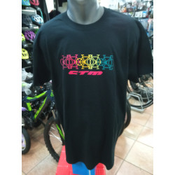 Tričko CTM pánske , čierne / farebné bicykle - L