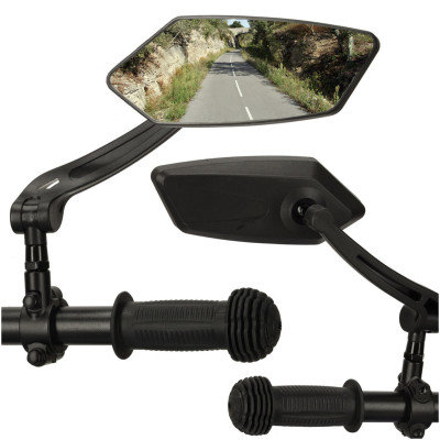 360-stupňové nastaviteľné spätné zrkadlo na bicykel, 2 ks